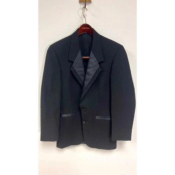 Oscar de la Renta Other - Vintage Oscar De La Renta Steve Petix Men’s Medium Black Suit Jacket Coat
